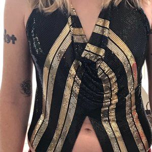 Whiting and Davis Mesh Halter with Matching Purse